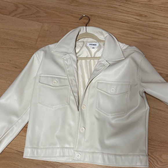 Steve Madden Jackets & Blazers - Steve Madden Cream Leather Jacket